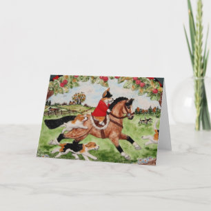 Tours de chasseur de corgi à la carte de voeux de