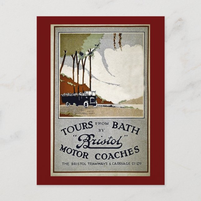 Tours from Bath by Bristol Postcard (Front)