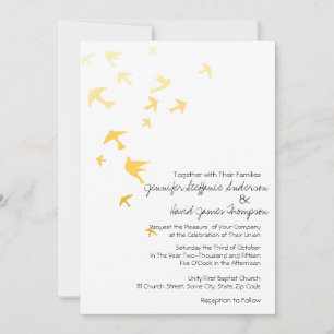 Tourterelles Ombre jaune et blanc Invitations de m