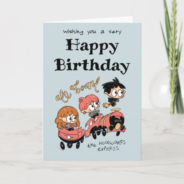 Tous à bord de la carte d'anniversaire du Hogwarts (Devant)