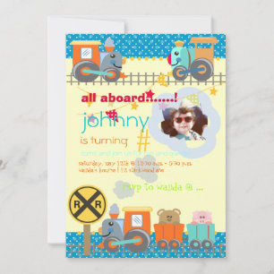 Tous à bord, invitations d'anniversaire pour train