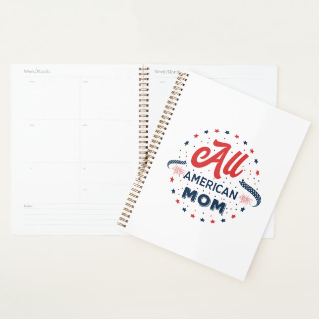 Tous American Mom Spiral Planner (Devant avec enveloppe)