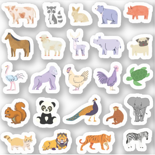 Tous les Animaux Sticker Pack pour enfants (Devant)