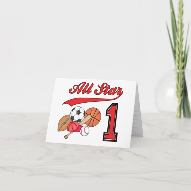Tous les sports Star 1er Anniversaire Invitation à (Devant)
