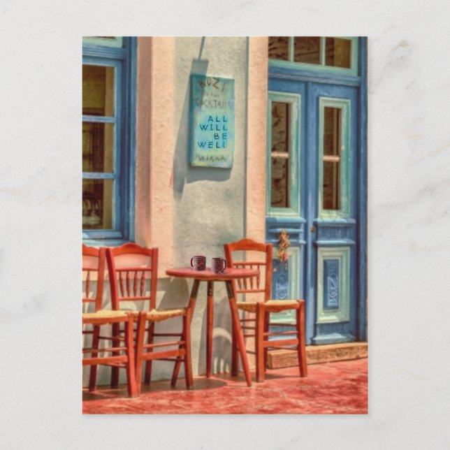 Tous seront bien, la carte postale grecque de menu (Devant)