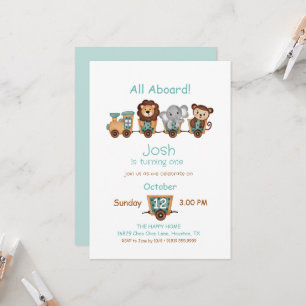 TOUT À BORD Train Fiesta Invitation Anniversaire d