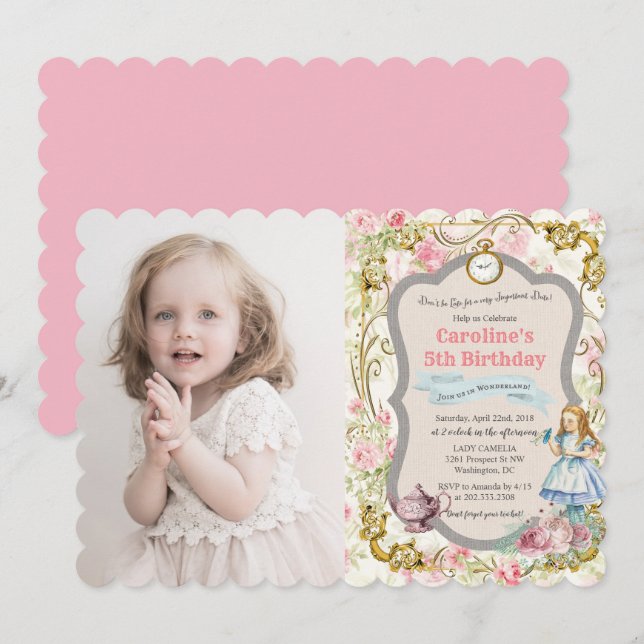 TOUT ÂGE - Alice au pays des merveilles Invitation (Devant / Derrière)