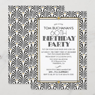 TOUT ÂGE - Anniversaire Art Déco Gatsby invitation