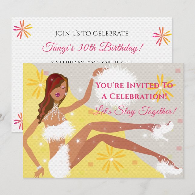 Tout âge Anniversaire Fête Invitation (Devant / Derrière)