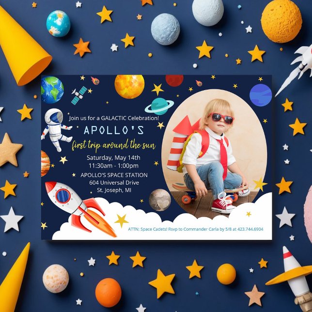 TOUT ÂGE - Astronaut Boy Anniversaire Invitation (Créateur téléchargé)