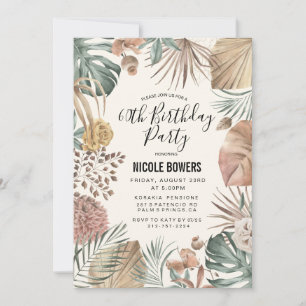 TOUT ÂGE - Boho Floral Invitation d'anniversaire