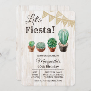TOUT ÂGE - Fiesta Cactus Invitation d'anniversaire