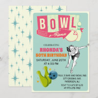 TOUT ÂGE - Invitation d'anniversaire rétro de bowl
