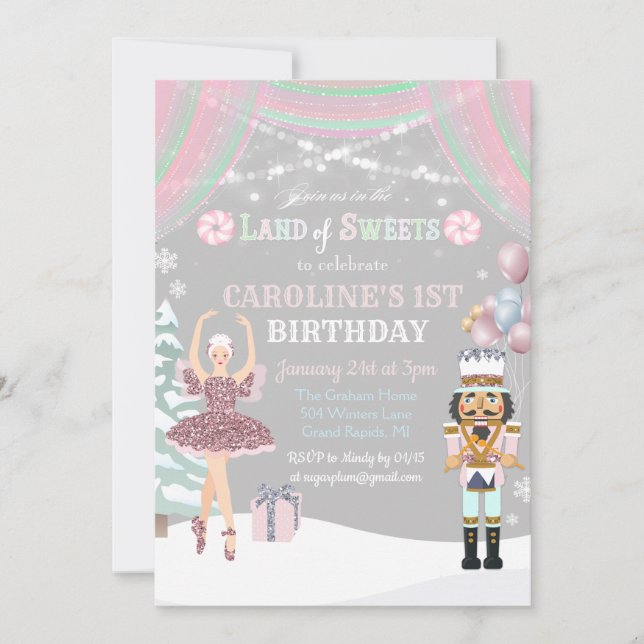 TOUT ÂGE - Nutcracker Sugar Plum Invitation d'anni (Devant)