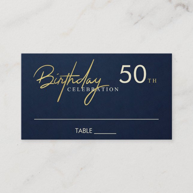 TOUT ÂGE SIMPLE MARINE OR CARTE D'ANNIVERSAIRE (Devant)