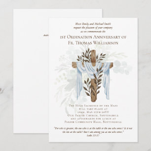 TOUT Anniversaire d'Ordination Invitation Bois rus