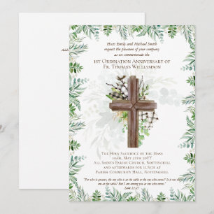 TOUT Anniversaire d'Ordination Invitation Bois rus