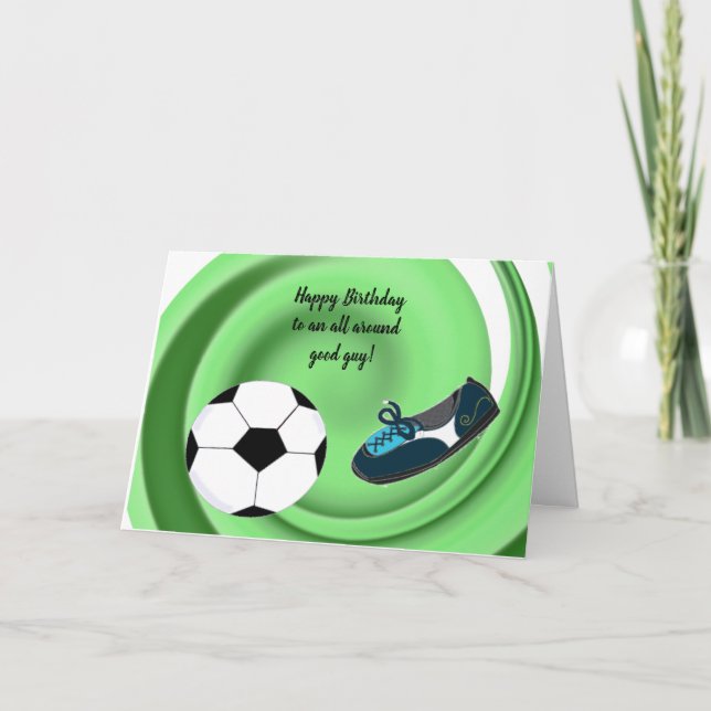 Tout autour Bon Guy Soccer Sport Carte Anniversair (Devant)