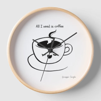 Tout ce dont j'ai besoin c'est café - horloge mura