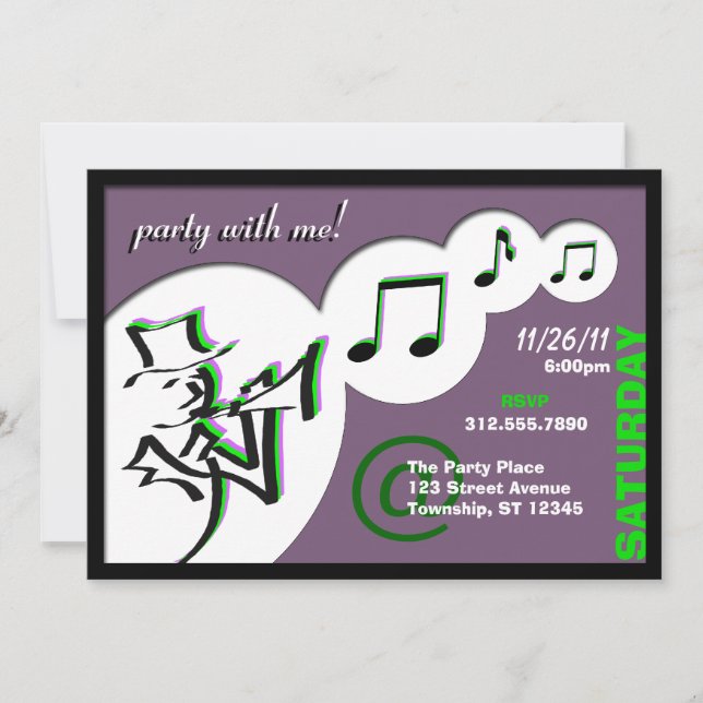 Tout Ce Jazz ~ Fête Avec Moi ! Invitations de part (Devant)