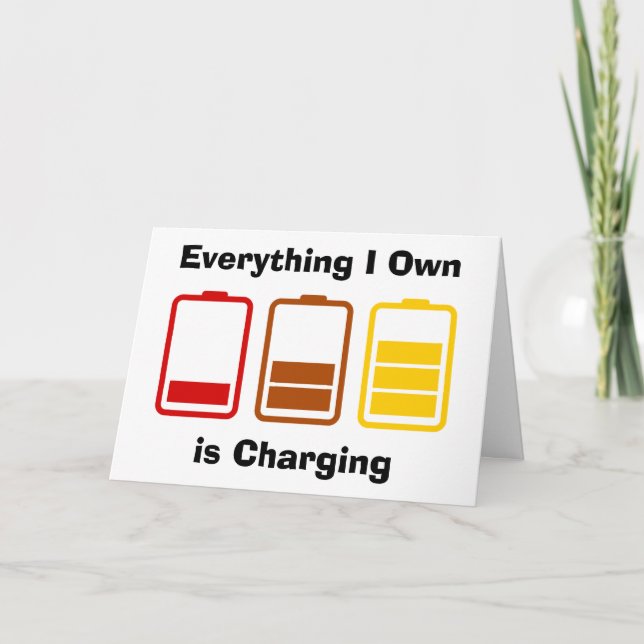 Tout ce que je possède est de charger carte postal (Devant)