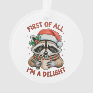 Tout d'abord je suis un raton laveur de Noël charm