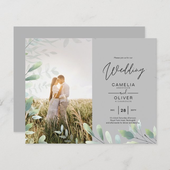 Tout-en-1 Mariage Feuille de verdure Photo Overlay (Devant / Derrière)