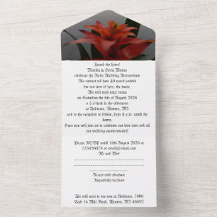 Tout En Un 40e anniversaire mariage invitation ruby