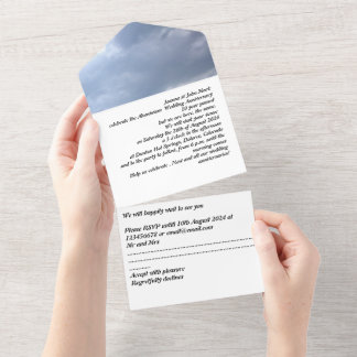 Tout En Un aluminium 10th wedding anniversary invitation  