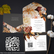 Automne Elegance, invitation mariage de automne av