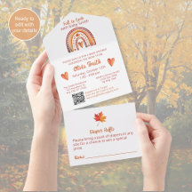 Faire connaissance Boho Arc-en-ciel Invitation pou