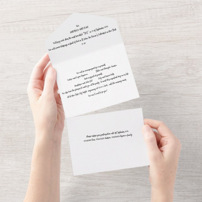 Tout en un Faire-part de mariage (Déchirure)