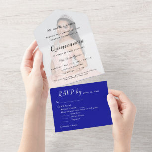 Tout En Un Fond de photo bleu Invitation à l'événement RSVP