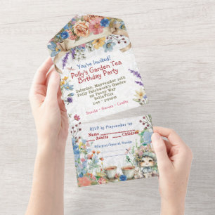 Tout En Un Invitation à la fête de thé dans le jardin