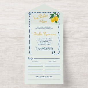 Tout En Un Invitation Châssis citron bleu Whimy La Dolce Vita Fête des m