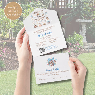 Tout En Un Invitation de Baby Shower Cowboy tout-en-un avec Q