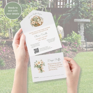 Tout En Un Invitation de baby shower pour nouveau chapitre to