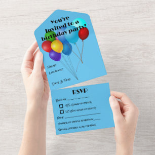 Tout En Un Invitation de fête d'anniversaire