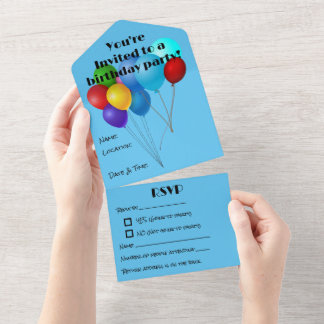 Tout En Un Invitation de fête d'anniversaire