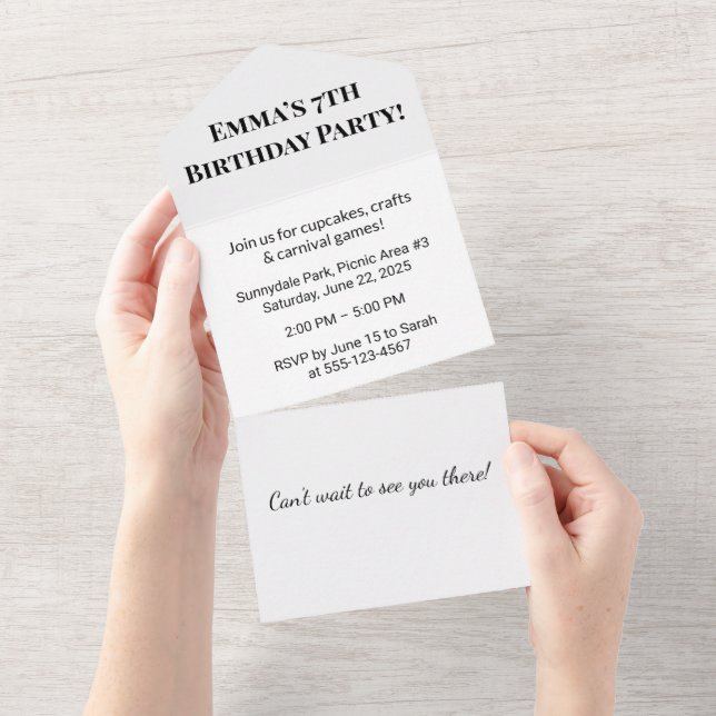 Tout En Un Invitation de fête d'anniversaire personnalisée (Déchirure)
