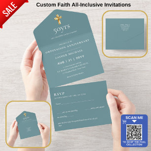 Tout En Un invitation de l'anniversaire de l'ordination 3in1