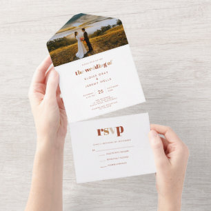 Tout En Un Invitation de mariage Boho All in One