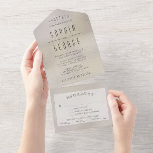 Tout En Un Invitation de mariage minimal à huile métallique m