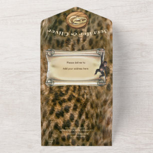 Tout En Un Invitation de mariage Safari Faune tout-en-un