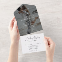 Invitation de mariage tout-en-un avec photo modern