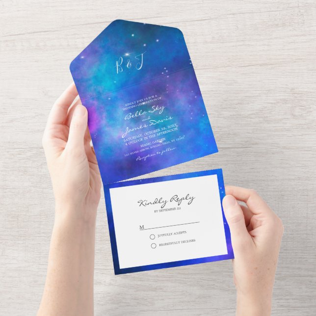 Tout En Un Invitation de mariage tout-en-un Nébuleuse Interst (Déchirure)