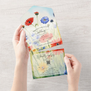 Tout En Un Invitation de mariage tout-en-un SpringMeadow Wild