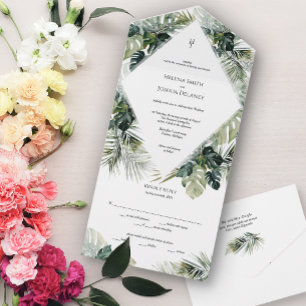 Tout En Un Invitation de mariage tropical, mariage de destina