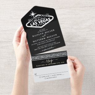 Tout En Un Invitation Elégant Las Vegas Destination Mariage Real Foil