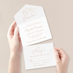 Tout En Un Invitation Élégante 60 Et Fabuleuse 60e fête d'anniversaire